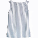 Blue and White Striped Drop Waist Shirt